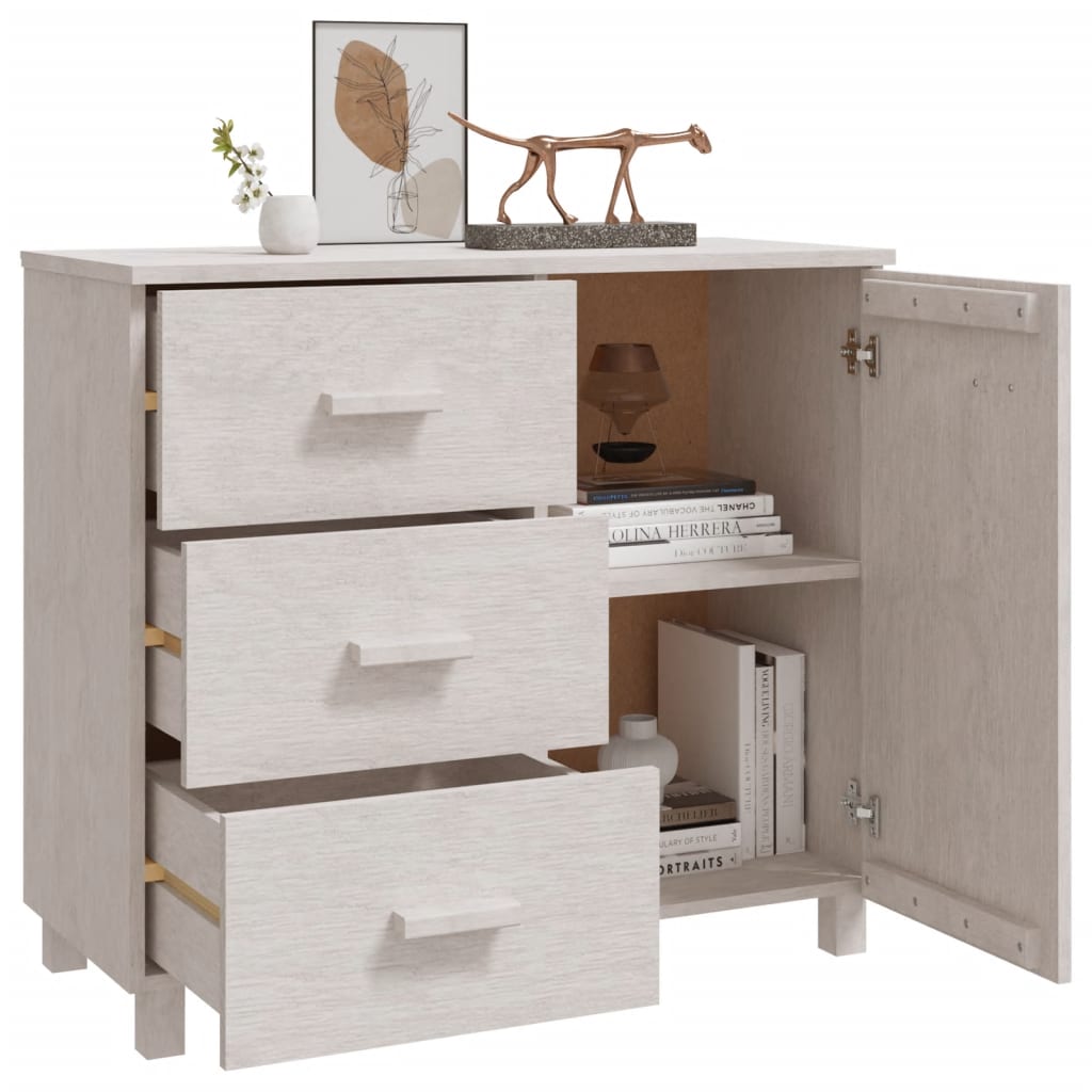 Buffet HAMAR Blanc 90x40x80 cm Bois massif de pin - XIOS