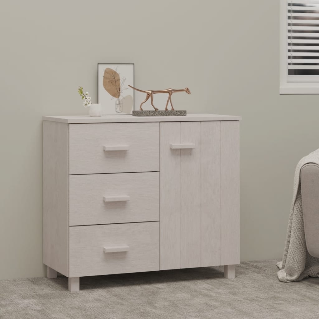 Buffet HAMAR Blanc 90x40x80 cm Bois massif de pin - XIOS