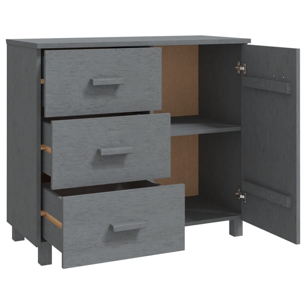 Buffet HAMAR Gris foncé 90x40x80 cm Bois massif de pin - XIOS