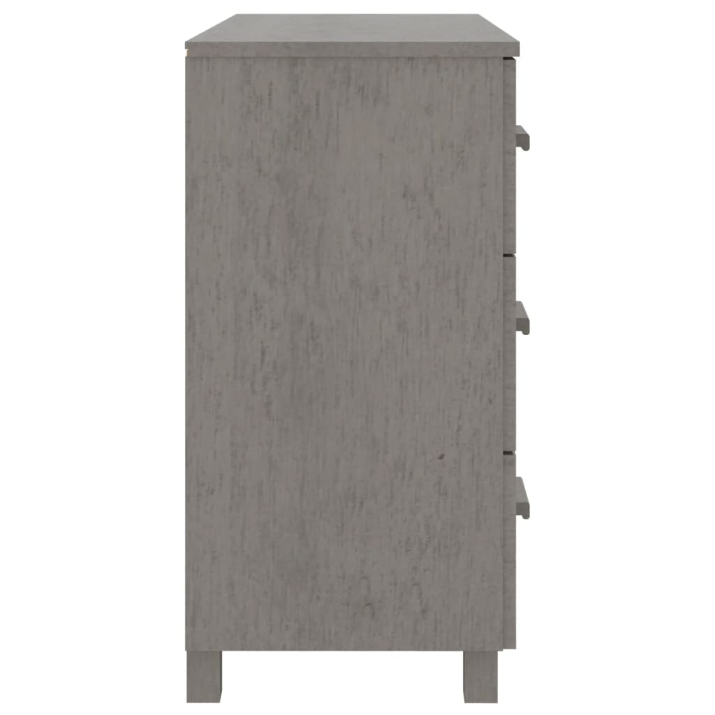 Buffet HAMAR Gris clair 90x40x80 cm Bois massif de pin - XIOS