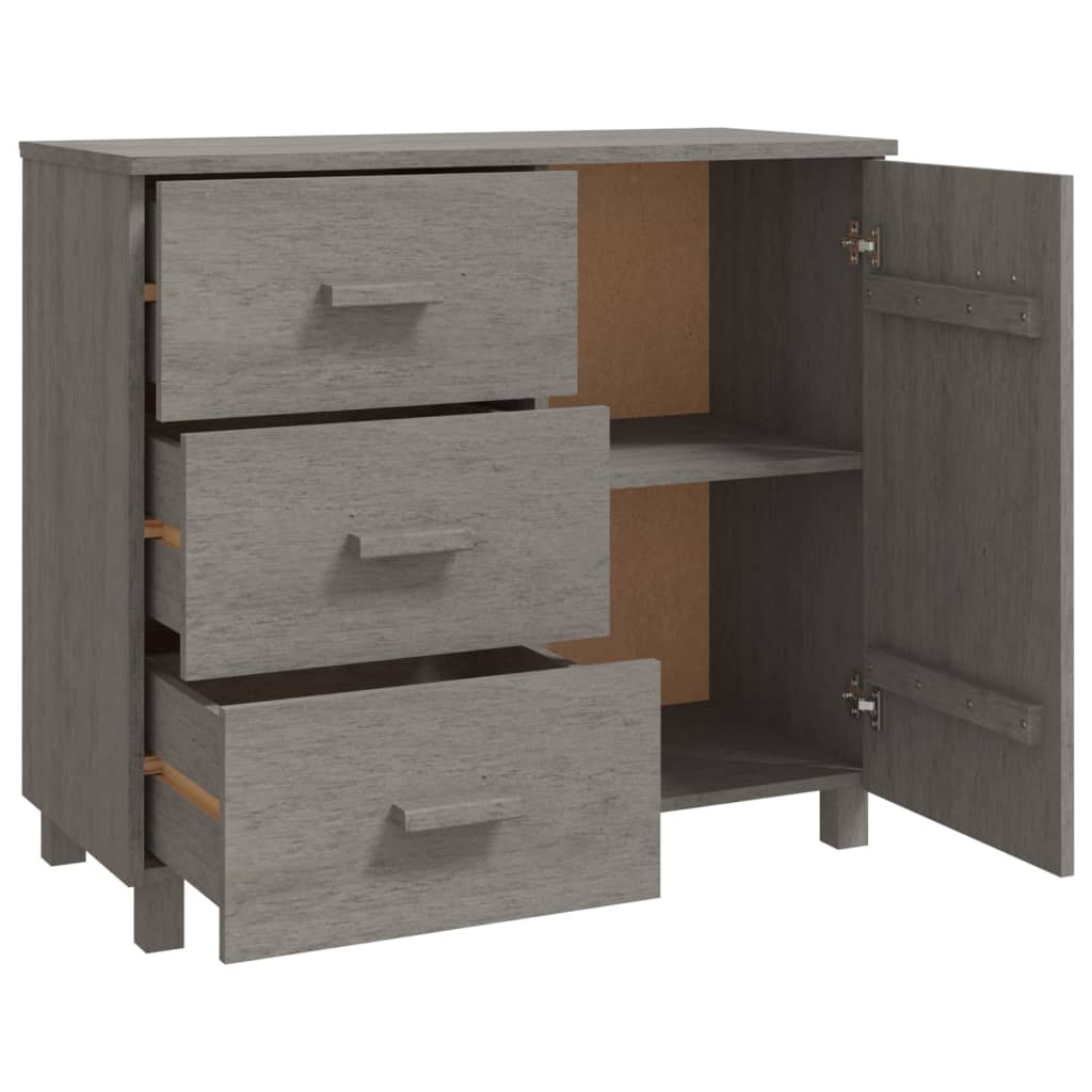 Buffet HAMAR Gris clair 90x40x80 cm Bois massif de pin - XIOS