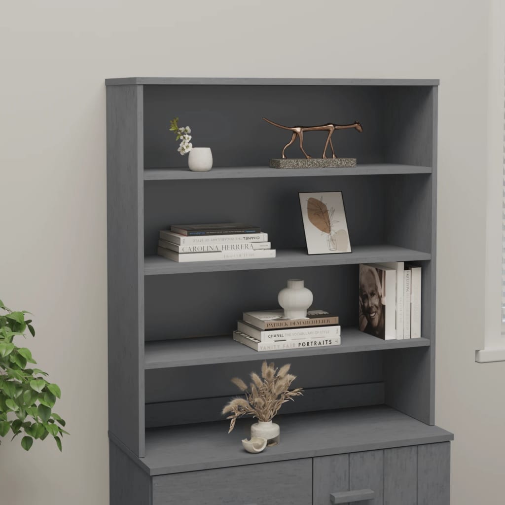 Dessus de buffet HAMAR Gris foncé 90x30x100 cm Bois de pin - XIOS