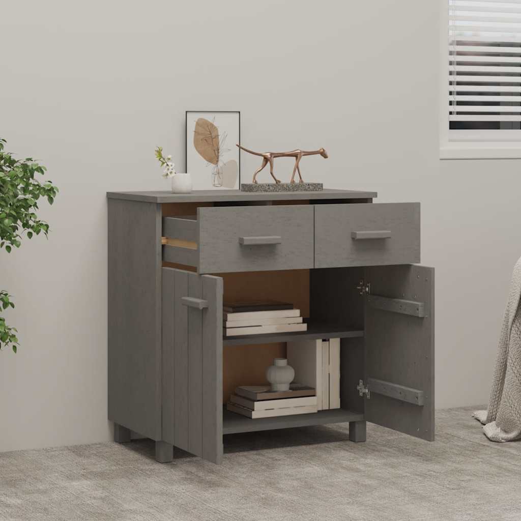 Buffet HAMAR Gris clair 79x40x80 cm Bois massif de pin - XIOS