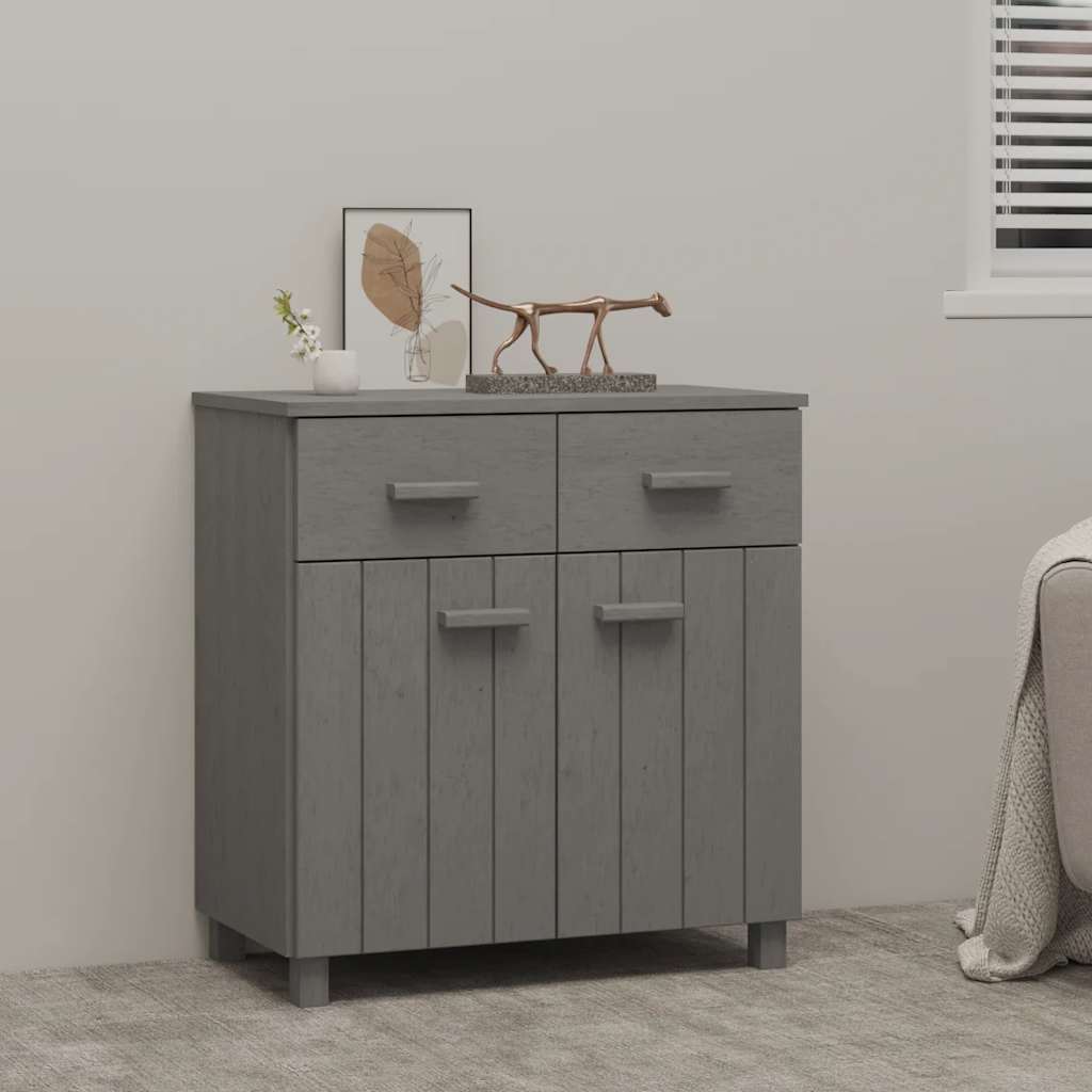 Buffet HAMAR Gris clair 79x40x80 cm Bois massif de pin - XIOS