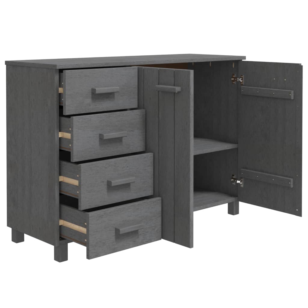 Buffet HAMAR Gris foncé 113x40x80 cm Bois massif de pin - XIOS