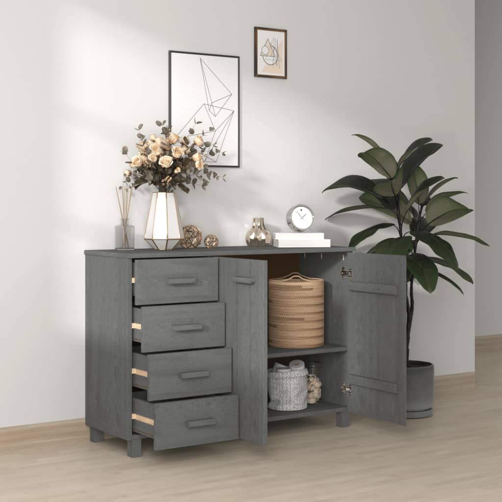 Buffet HAMAR Gris foncé 113x40x80 cm Bois massif de pin - XIOS