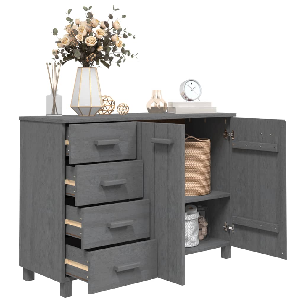 Buffet HAMAR Gris foncé 113x40x80 cm Bois massif de pin - XIOS