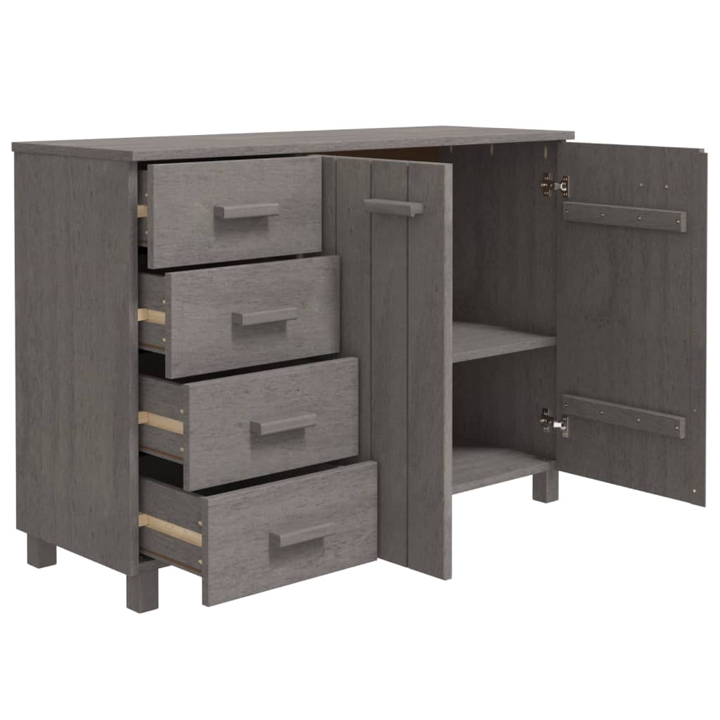 Buffet HAMAR Gris clair 113x40x80 cm Bois massif de pin - XIOS