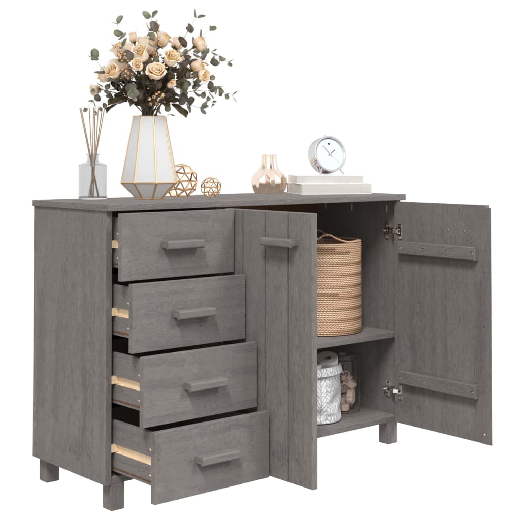 Buffet HAMAR Gris clair 113x40x80 cm Bois massif de pin - XIOS