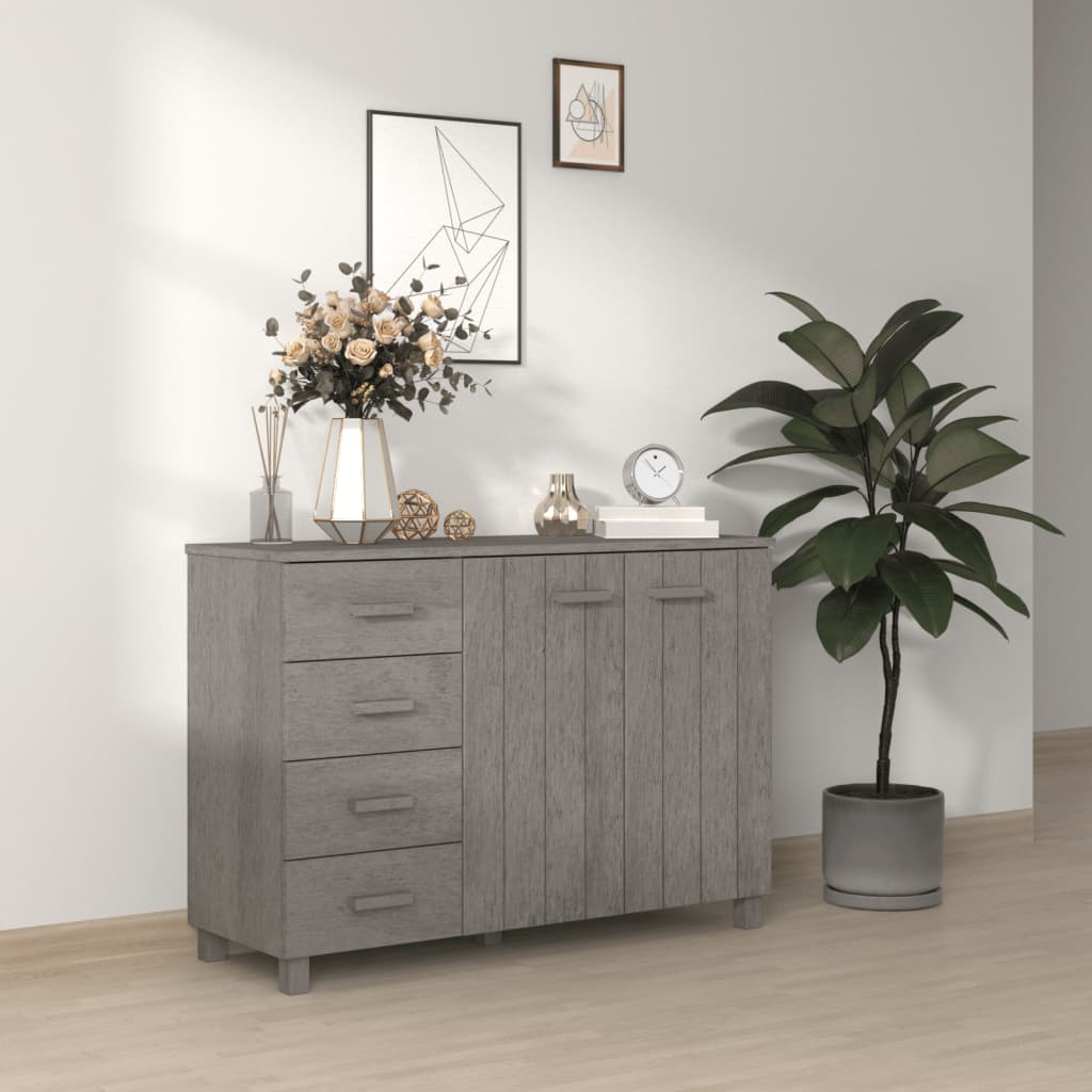 Buffet HAMAR Gris clair 113x40x80 cm Bois massif de pin - XIOS