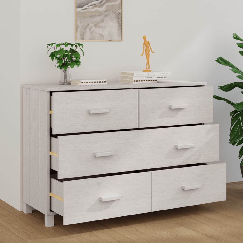 Buffet MOLDE Blanc 113x40x80 cm Bois massif de pin - XIOS