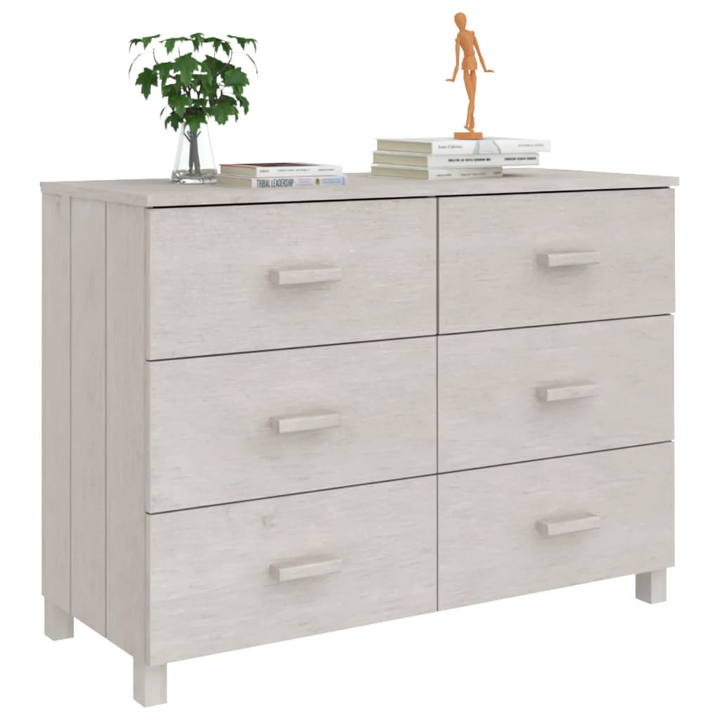 Buffet MOLDE Blanc 113x40x80 cm Bois massif de pin - XIOS