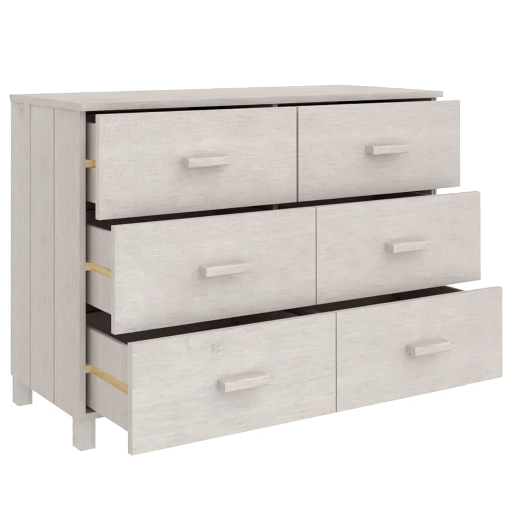 Buffet MOLDE Blanc 113x40x80 cm Bois massif de pin - XIOS