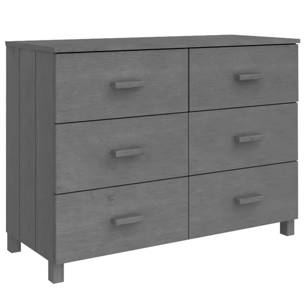 Buffet HAMAR Gris foncé 113x40x80 cm Bois massif de pin - XIOS