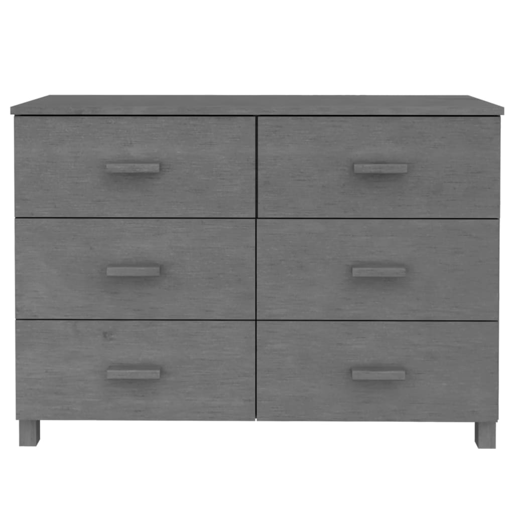 Buffet HAMAR Gris foncé 113x40x80 cm Bois massif de pin - XIOS