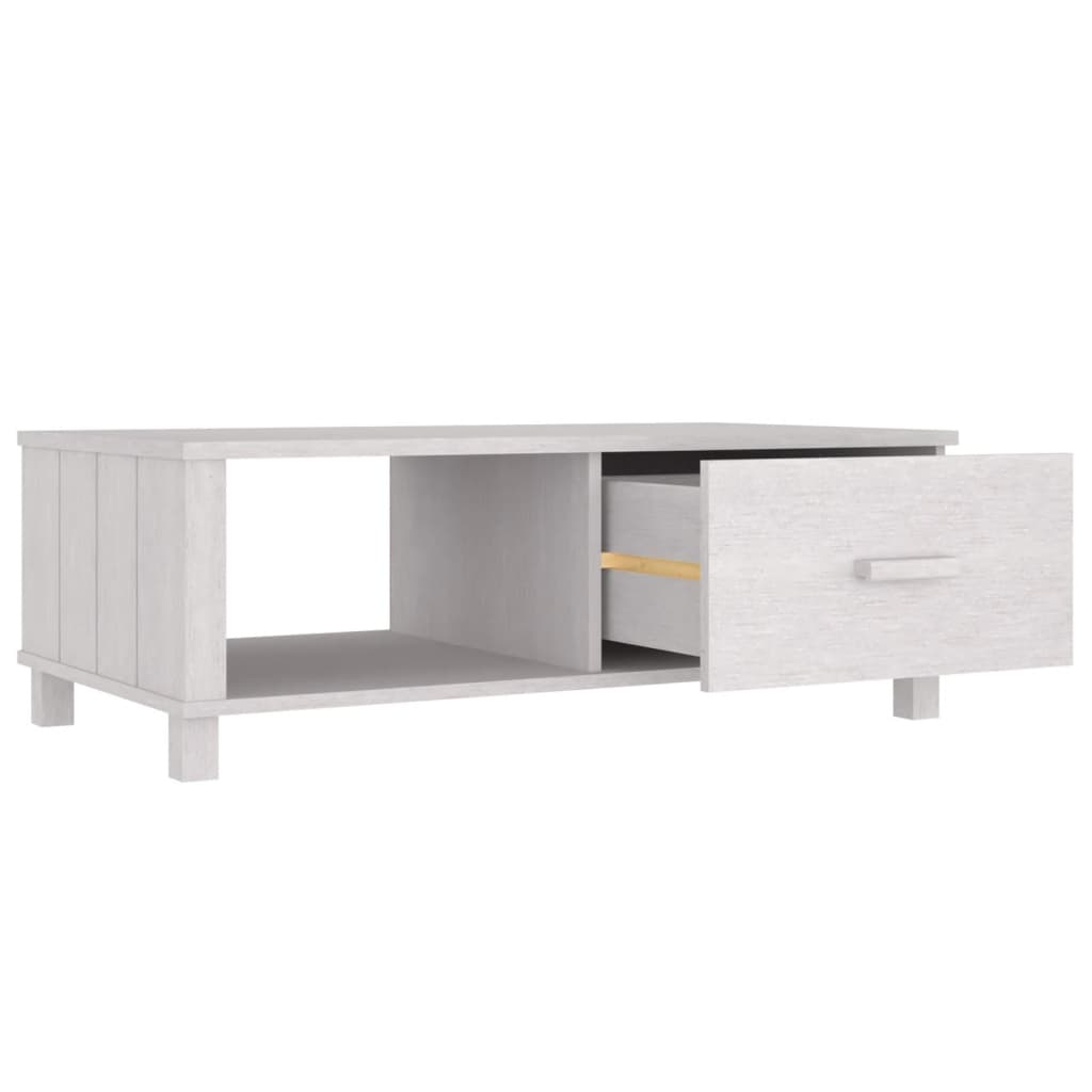 Table basse HAMAR Blanc 100x55x35 cm Bois massif de pin - XIOS