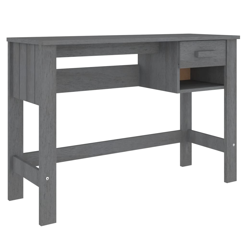 Bureau HAMAR Gris foncé 110x40x75 cm Bois massif de pin - XIOS