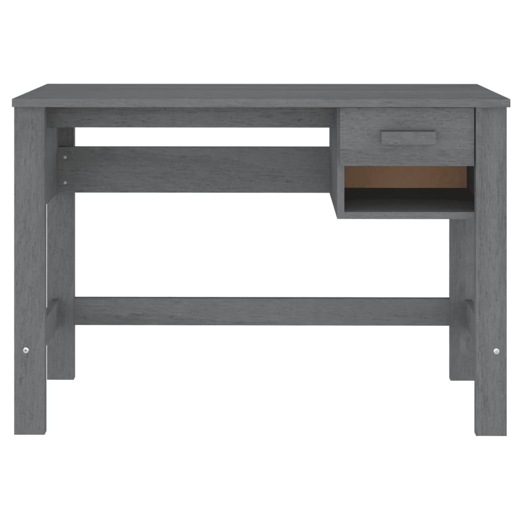 Bureau HAMAR Gris foncé 110x40x75 cm Bois massif de pin - XIOS
