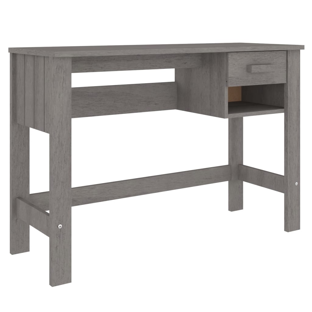 Bureau HAMAR Gris clair 110x40x75 cm Bois massif de pin - XIOS