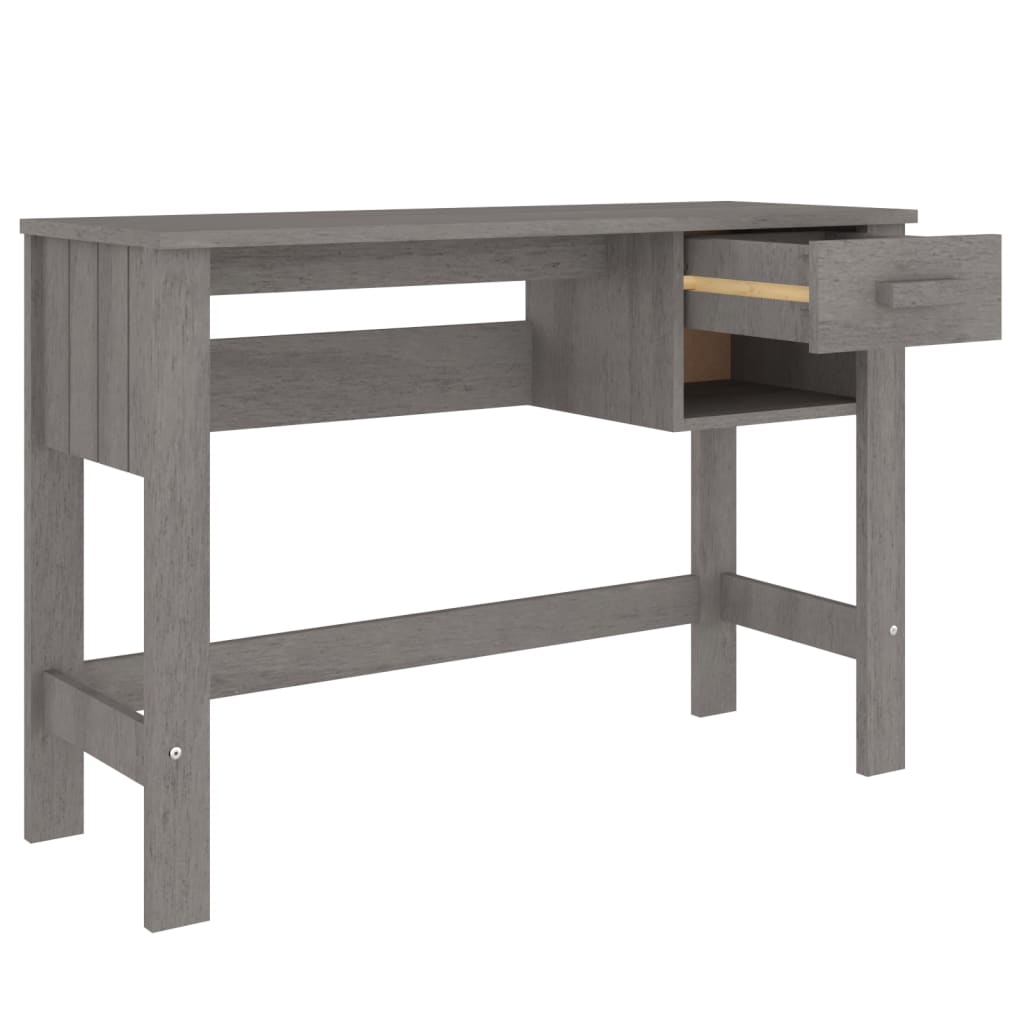 Bureau HAMAR Gris clair 110x40x75 cm Bois massif de pin - XIOS