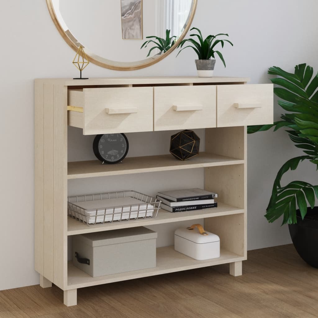 Table console HAMAR Marron miel 90x35x90 cm Bois massif de pin - XIOS