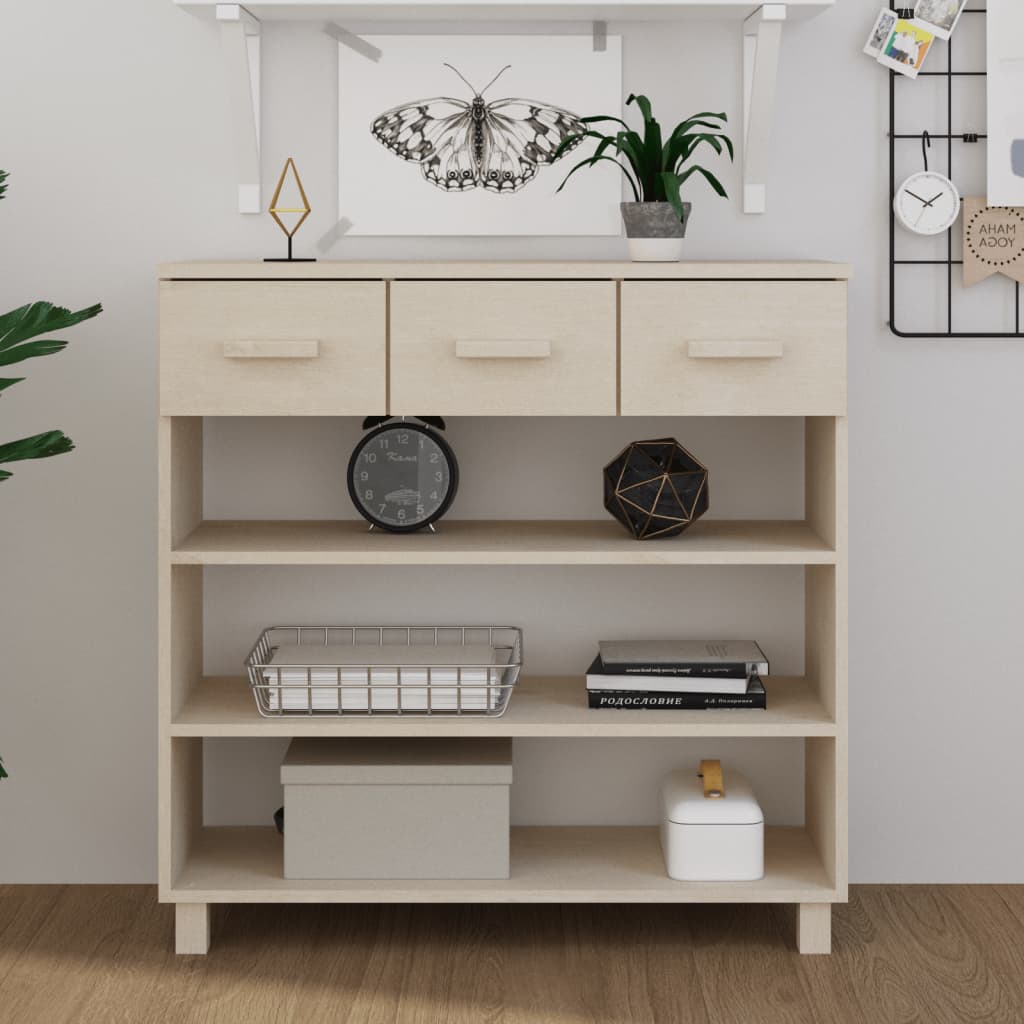 Table console HAMAR Marron miel 90x35x90 cm Bois massif de pin - XIOS