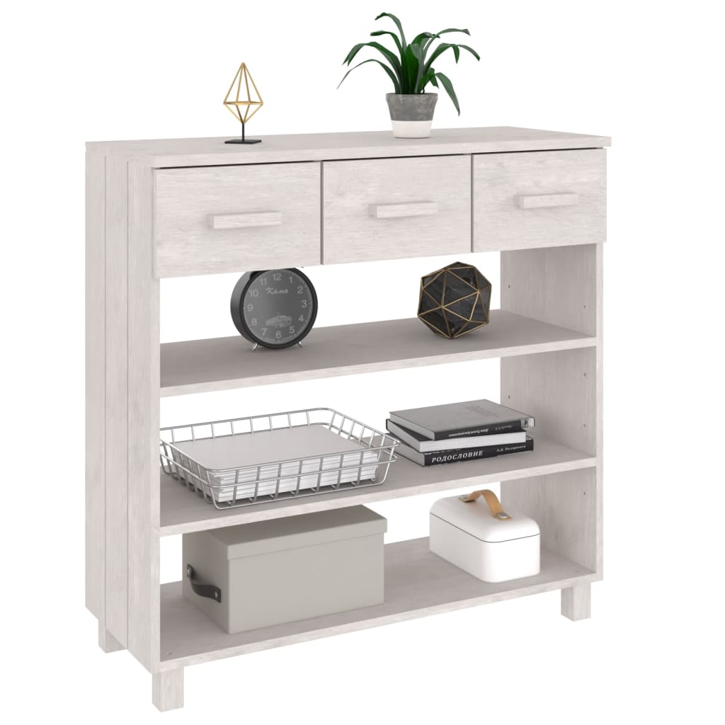 Table console HAMAR Blanc 90x35x90 cm Bois massif de pin - XIOS