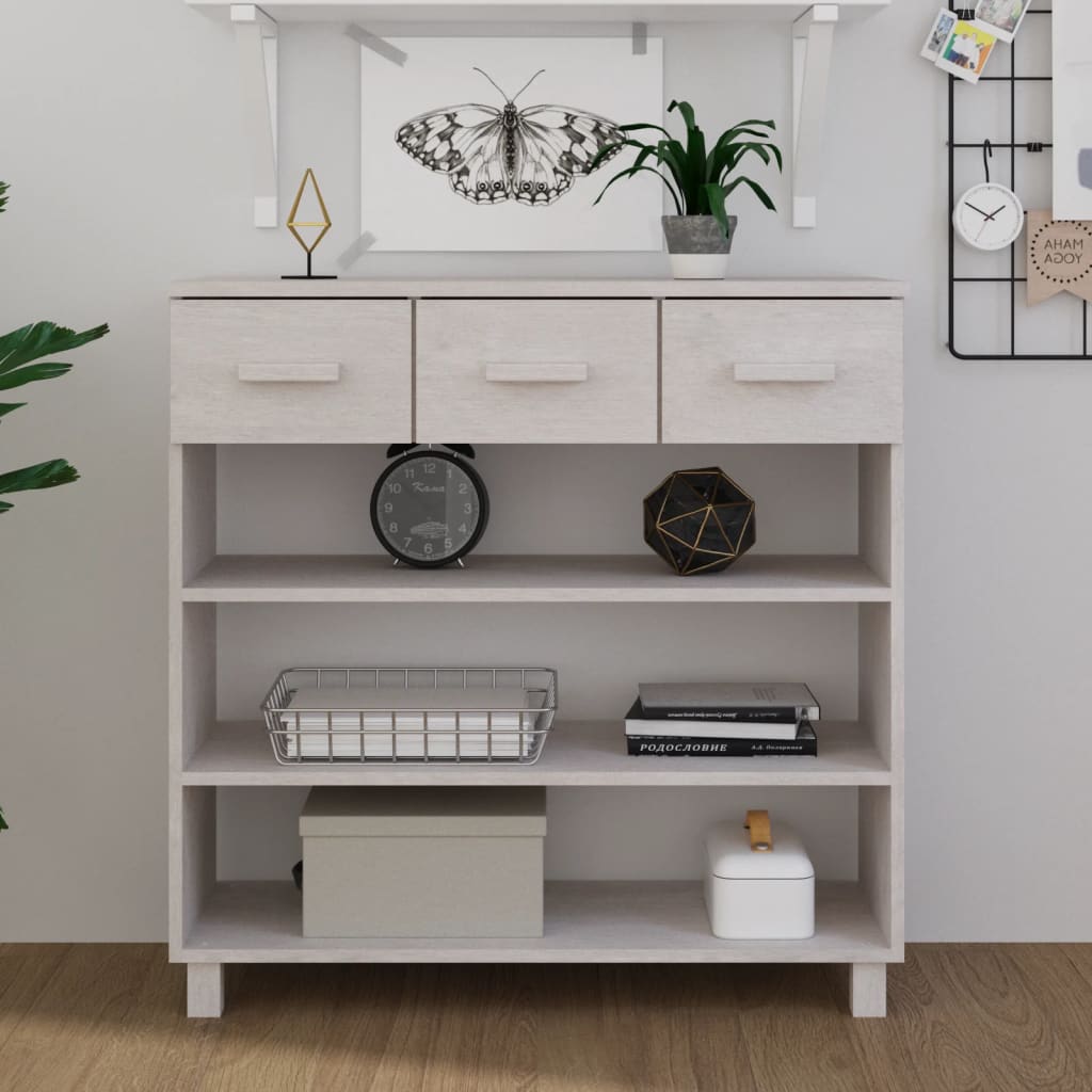 Table console HAMAR Blanc 90x35x90 cm Bois massif de pin - XIOS