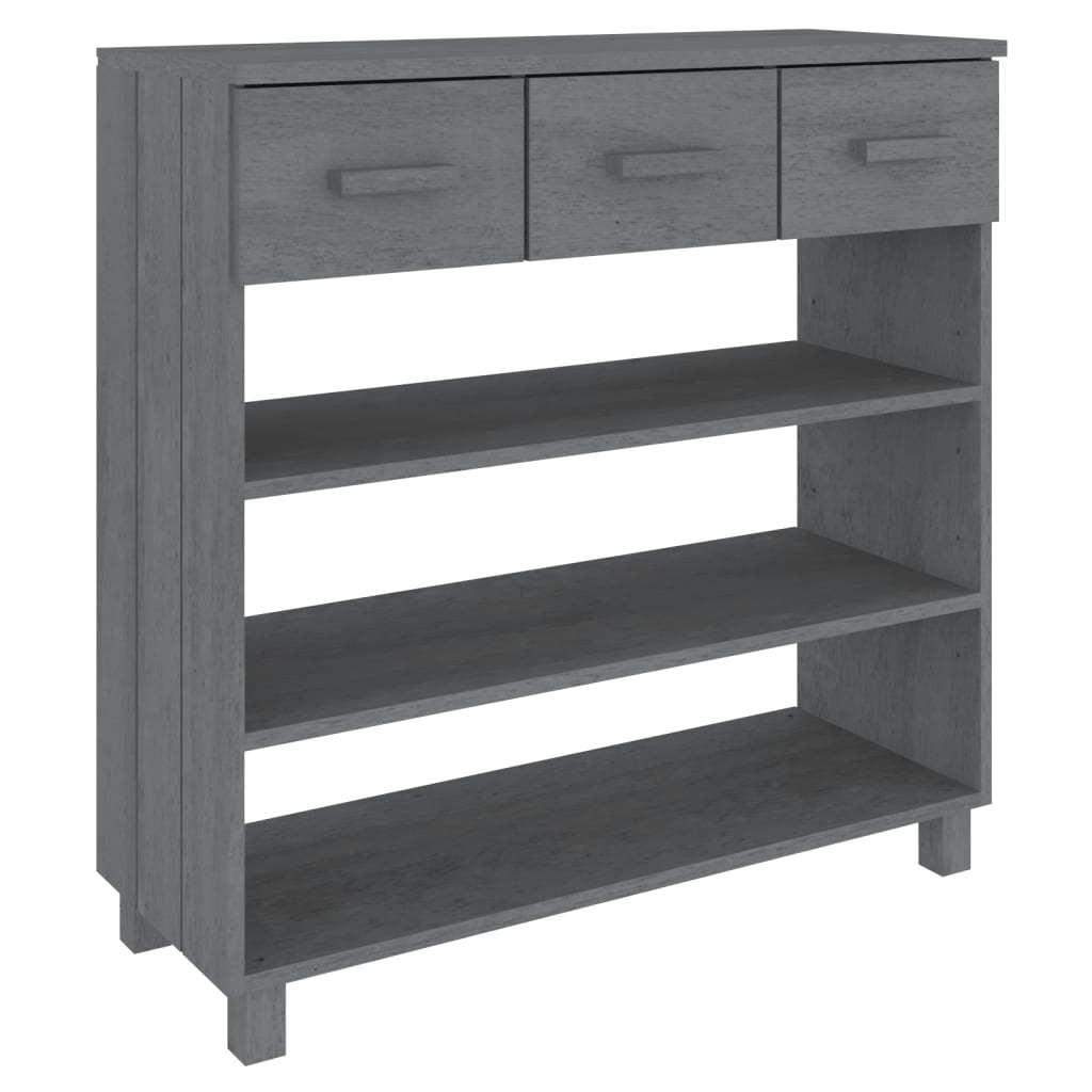 Table console HAMAR Gris foncé 90x35x90 cm Bois massif de pin - XIOS