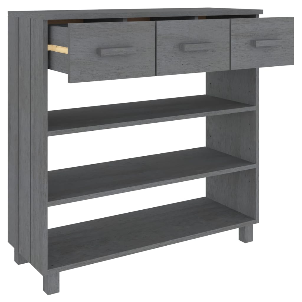 Table console HAMAR Gris foncé 90x35x90 cm Bois massif de pin - XIOS