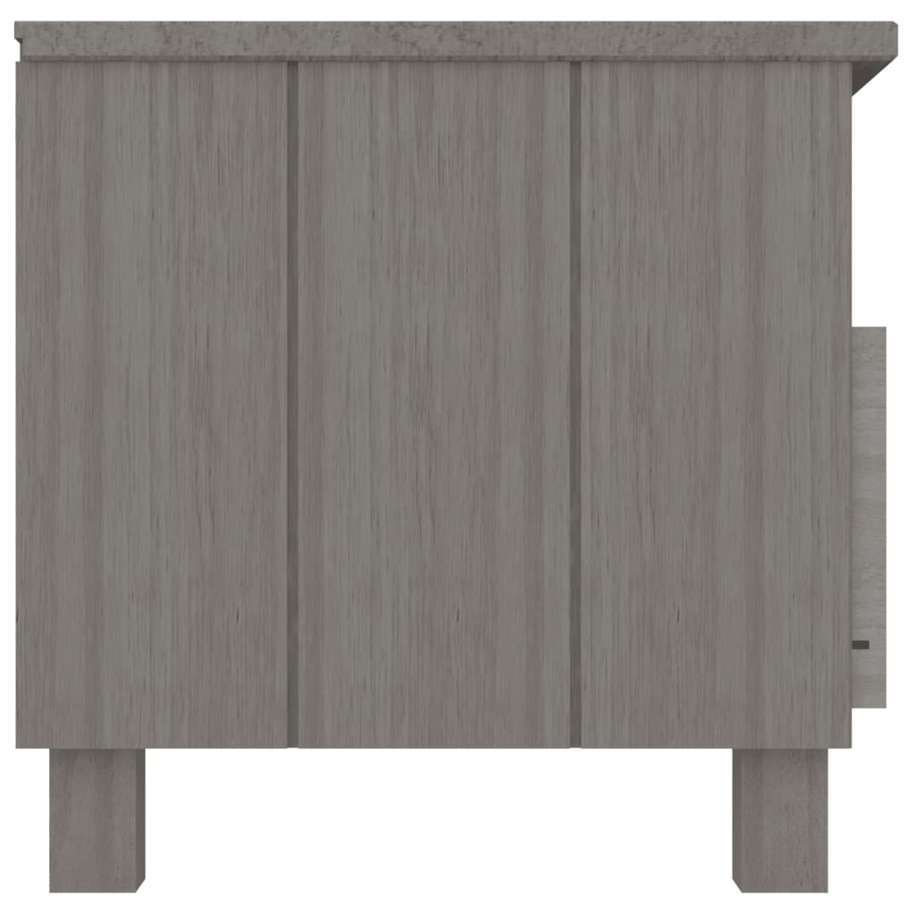 Meuble TV HAMAR Gris clair 106x40x40 cm Bois massif de pin - XIOS