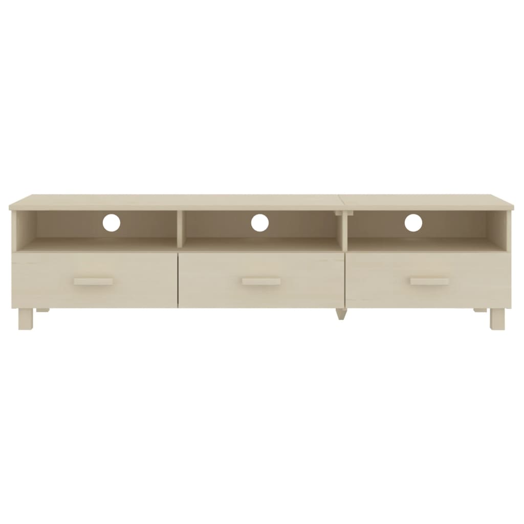 Meuble TV HAMAR Marron miel 158x40x40 cm Bois massif de pin - XIOS