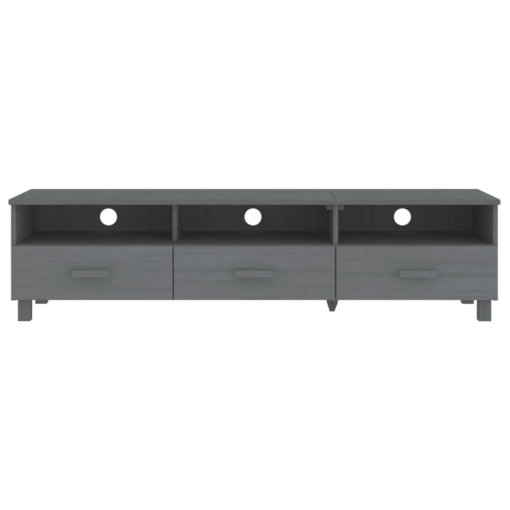 Meuble TV HAMAR Gris foncé 158x40x40 cm Bois massif de pin - XIOS