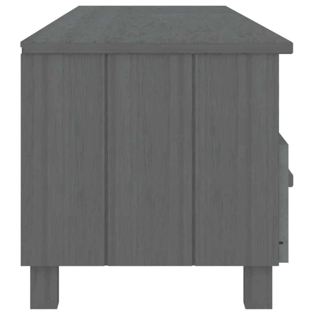 Meuble TV HAMAR Gris foncé 158x40x40 cm Bois massif de pin - XIOS
