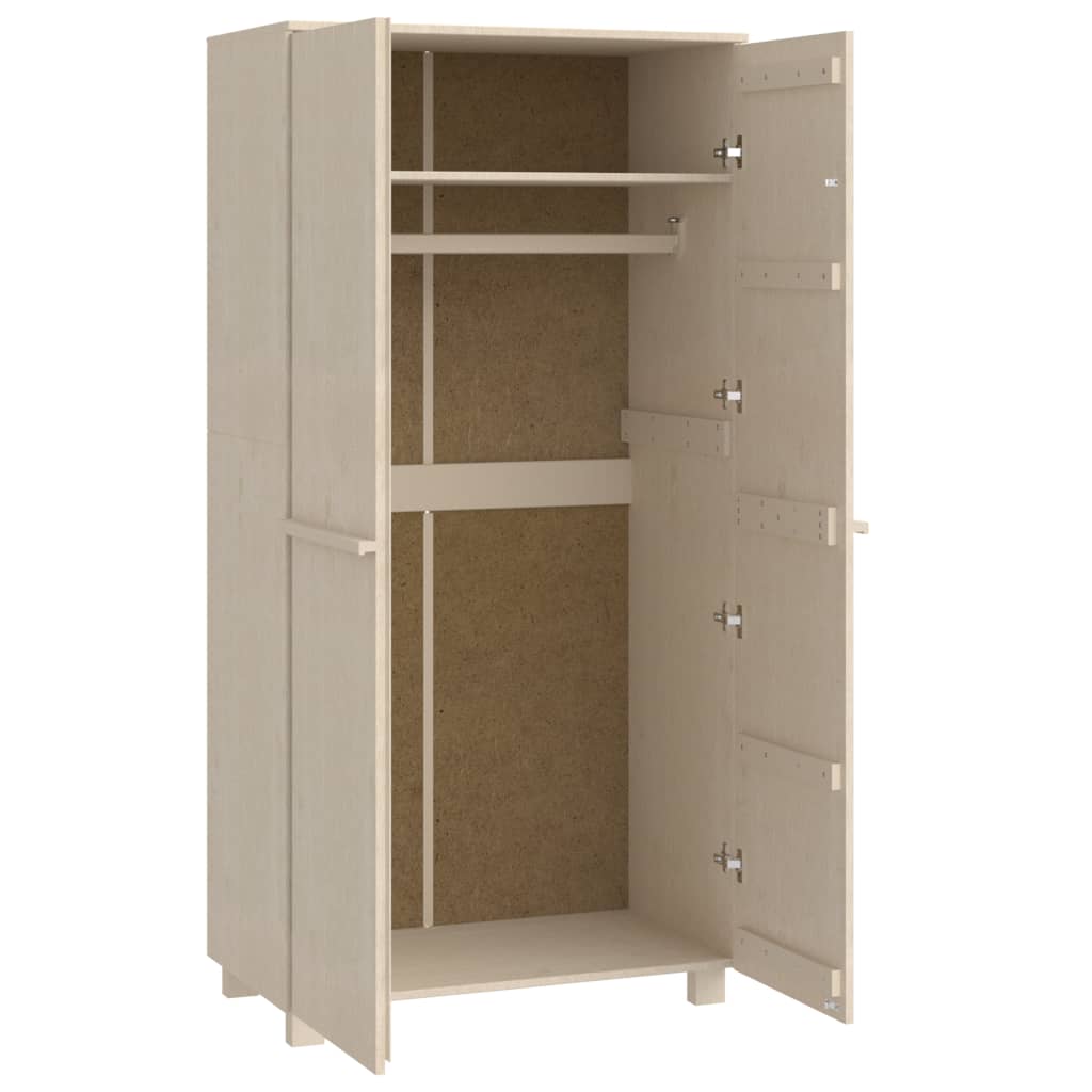 Garde-robe HAMAR Marron miel 89x50x180 cm Bois massif de pin