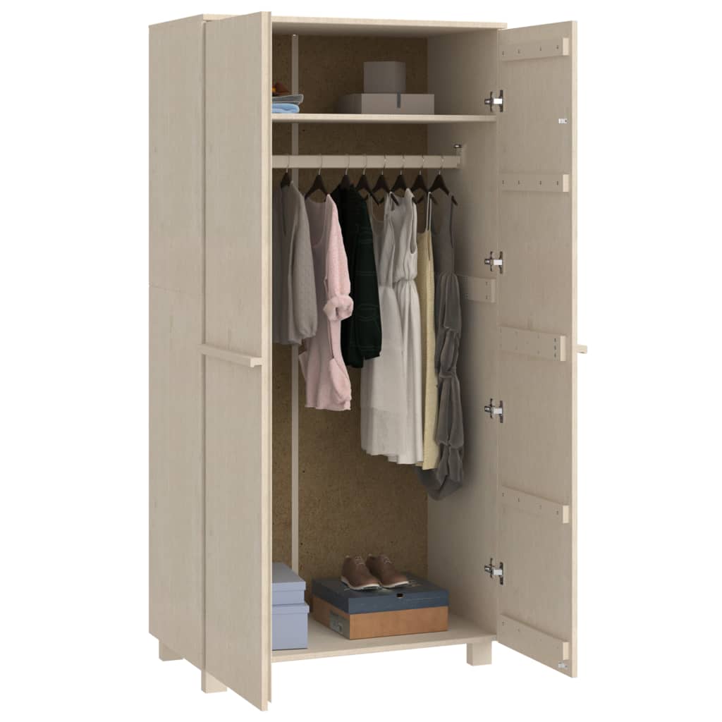 Garde-robe HAMAR Marron miel 89x50x180 cm Bois massif de pin