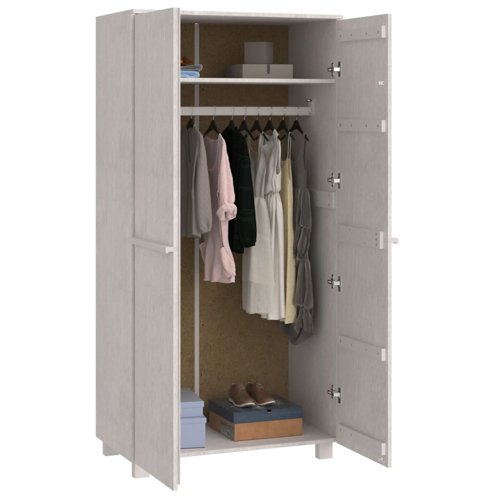 Garde-robe HAMAR Blanc 89x50x180 cm Bois massif de pin Armoires vidaXL