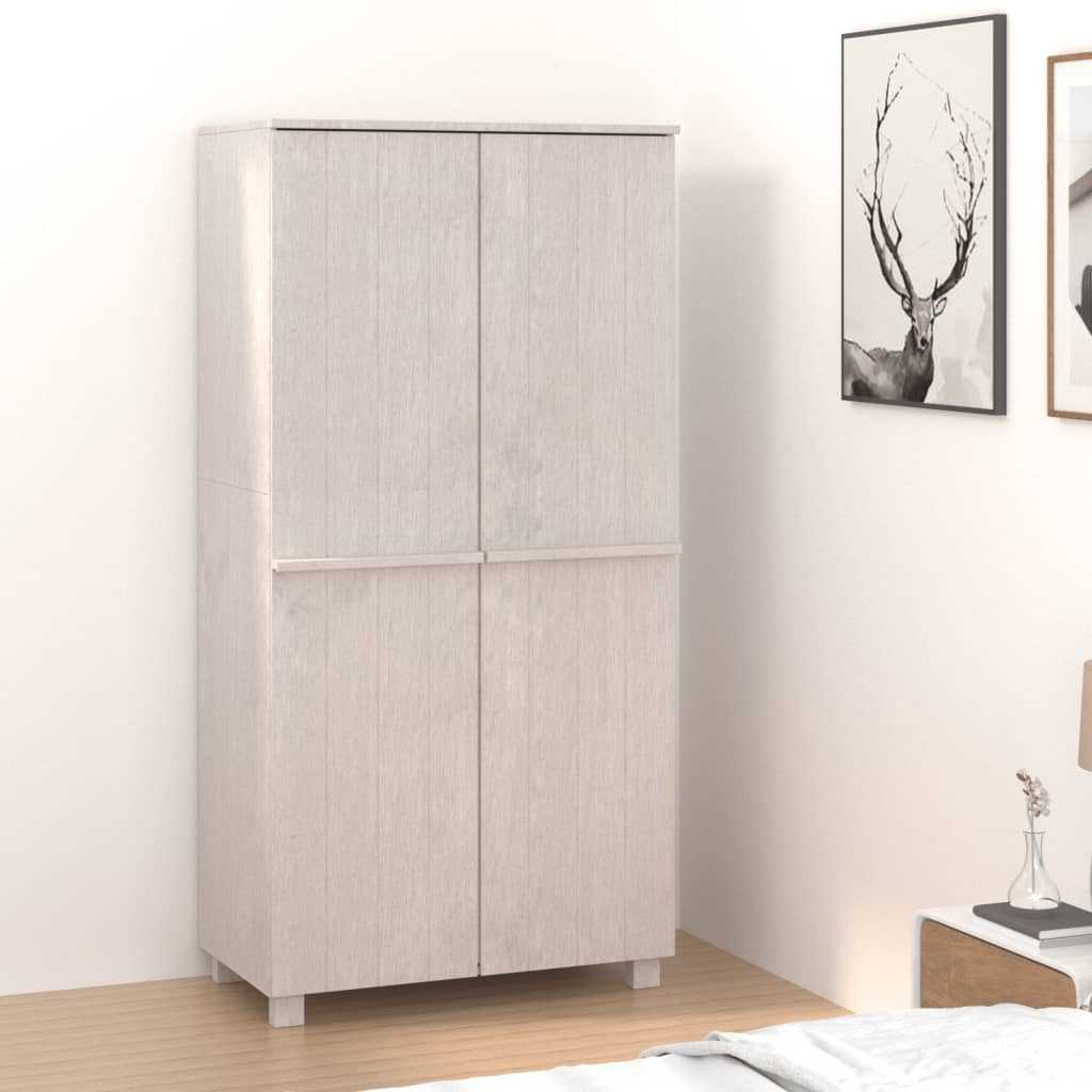 Garde-robe HAMAR Blanc 89x50x180 cm Bois massif de pin Armoires vidaXL