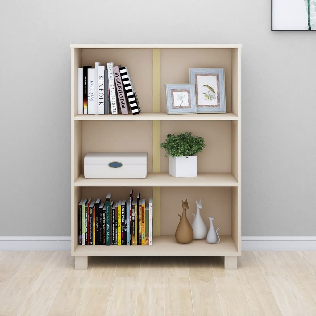Bibliothèque HAMAR Marron miel 85x35x112 cm Bois de pin massif - XIOS
