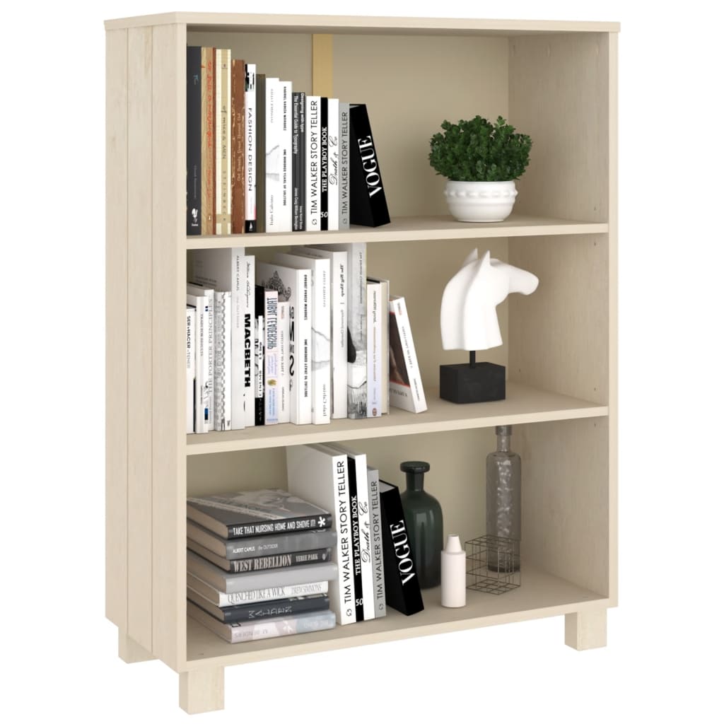 Bibliothèque HAMAR Marron miel 85x35x112 cm Bois de pin massif - XIOS