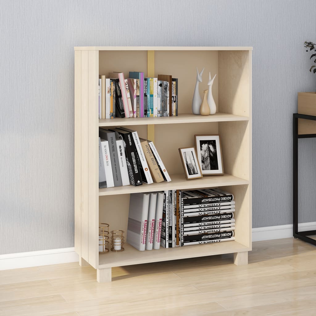 Bibliothèque HAMAR Marron miel 85x35x112 cm Bois de pin massif - XIOS