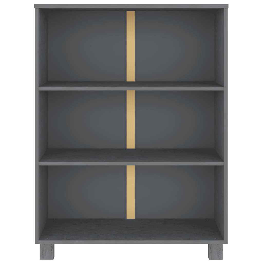 Bibliothèque HAMAR Gris foncé 85x35x112 cm Bois de pin massif - XIOS