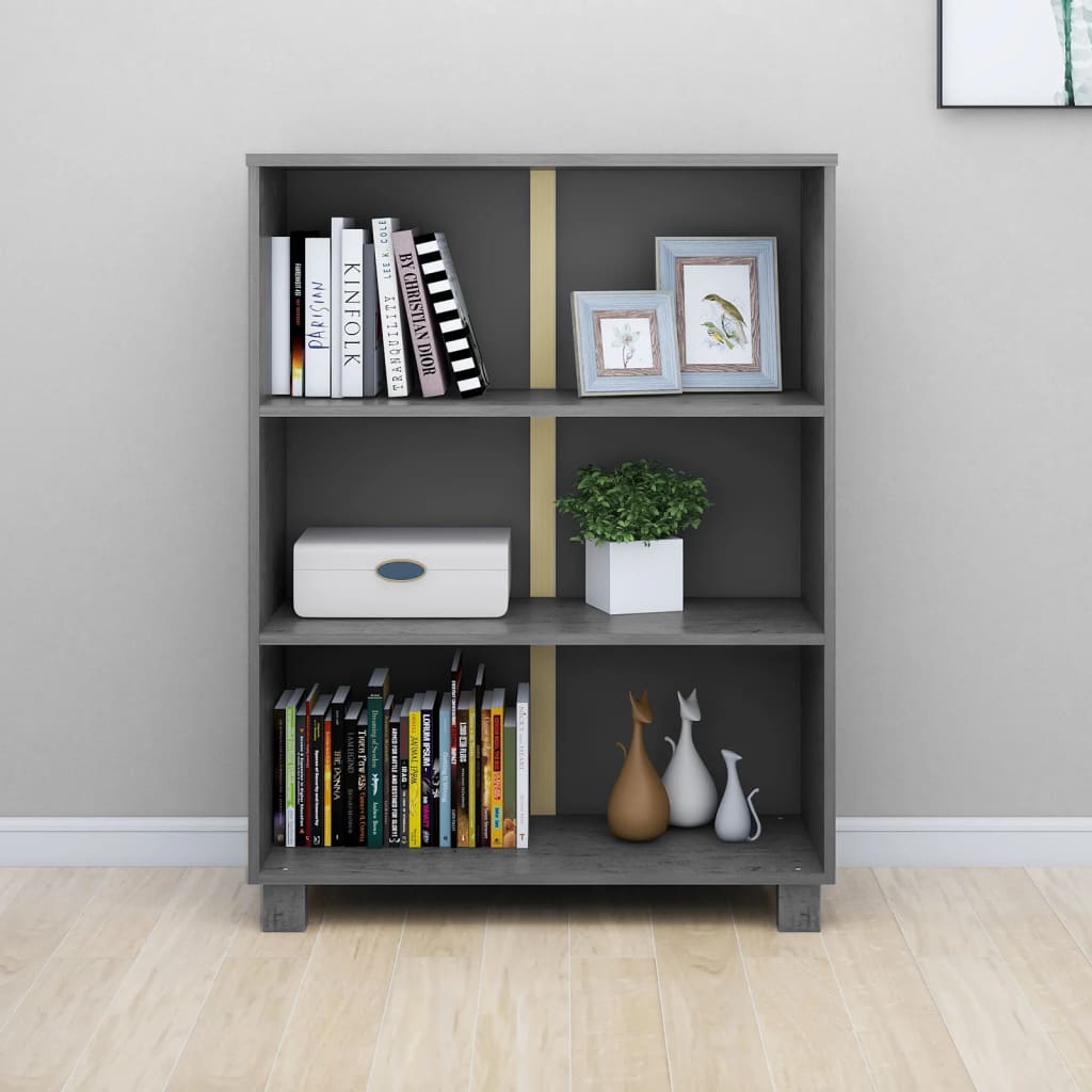 Bibliothèque HAMAR Gris foncé 85x35x112 cm Bois de pin massif - XIOS