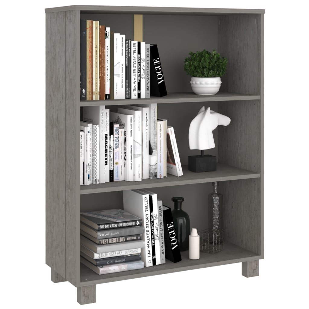 Bibliothèque HAMAR Gris clair 85x35x112 cm Bois de pin massif - XIOS