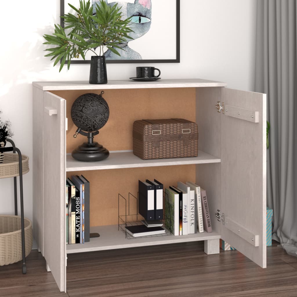 Buffet HAMAR Blanc 85x35x80 cm Bois massif de pin - XIOS