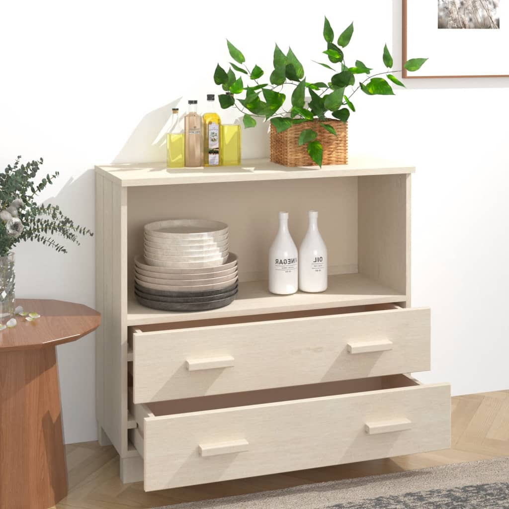 Buffet HAMAR Marron miel 85x35x80 cm Bois massif de pin - XIOS