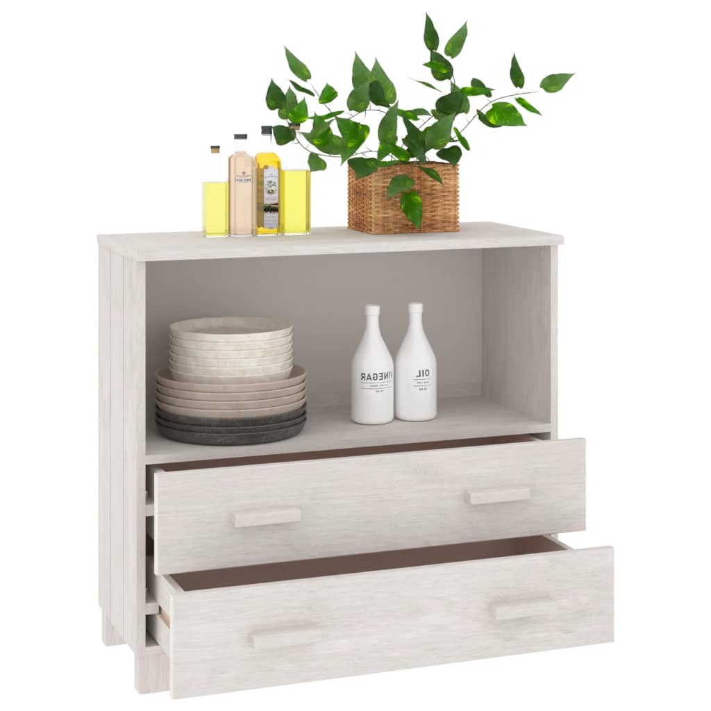 Buffet HAMAR Blanc 85x35x80 cm Bois massif de pin - XIOS