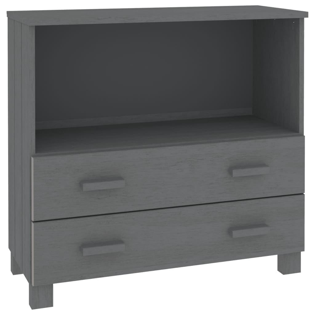 Buffet HAMAR Gris foncé 85x35x80 cm Bois massif de pin - XIOS