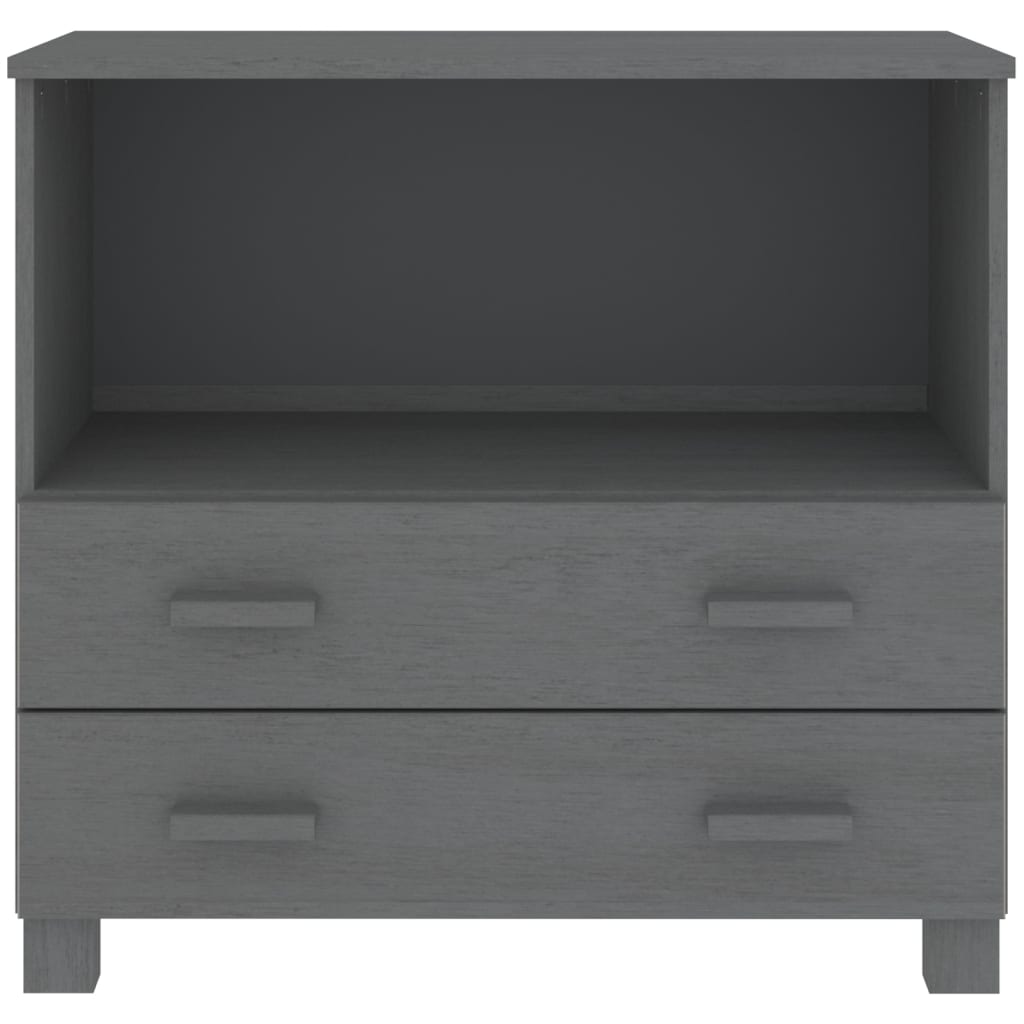 Buffet HAMAR Gris foncé 85x35x80 cm Bois massif de pin - XIOS