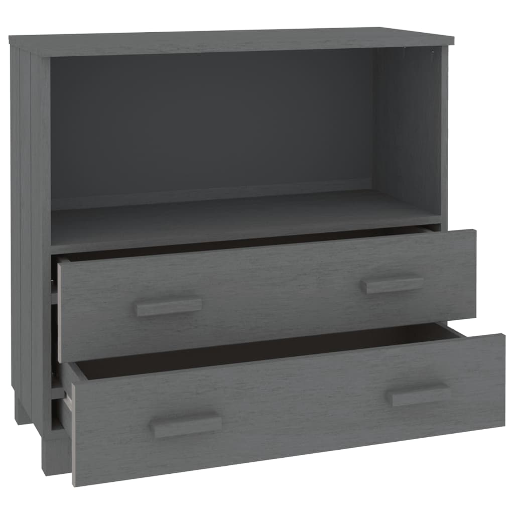Buffet HAMAR Gris foncé 85x35x80 cm Bois massif de pin - XIOS